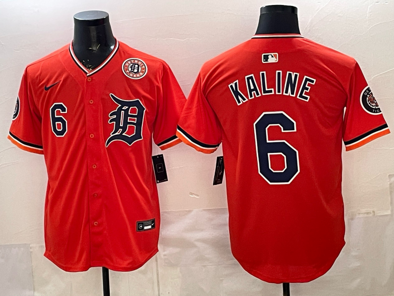 Men Detroit Tigers #6 Kaline orange Game Nike MLB Jersey0321005->->MLB Jersey